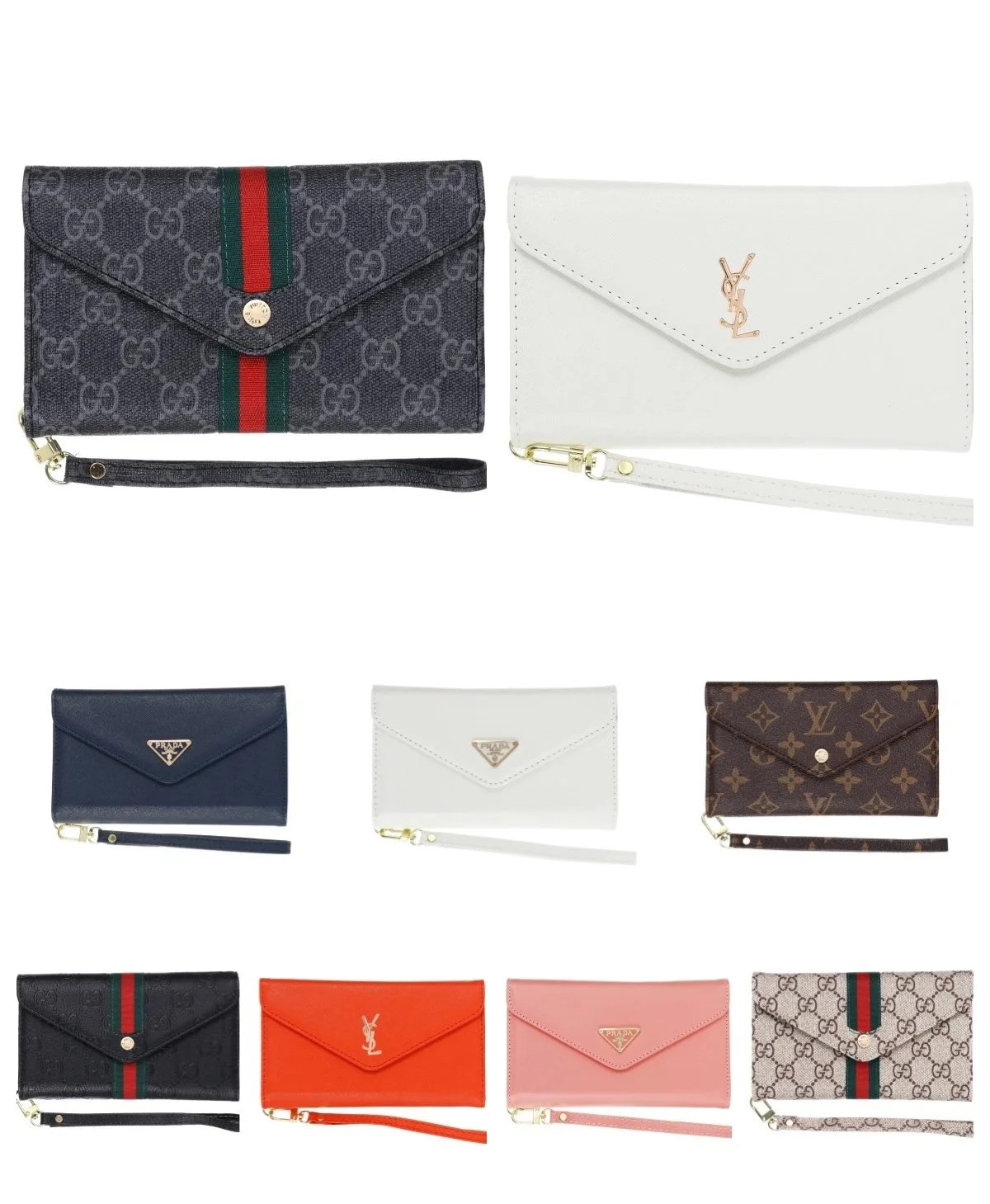 Louis Vuitton Monogram Canvas Wristlet Clutch in Brown and Beige Clutches - 2