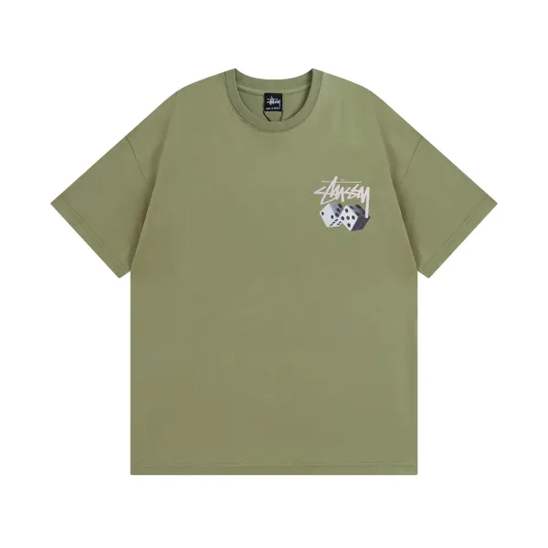 Stussy Dice Print Oversized T-Shirt Olive Green - 1