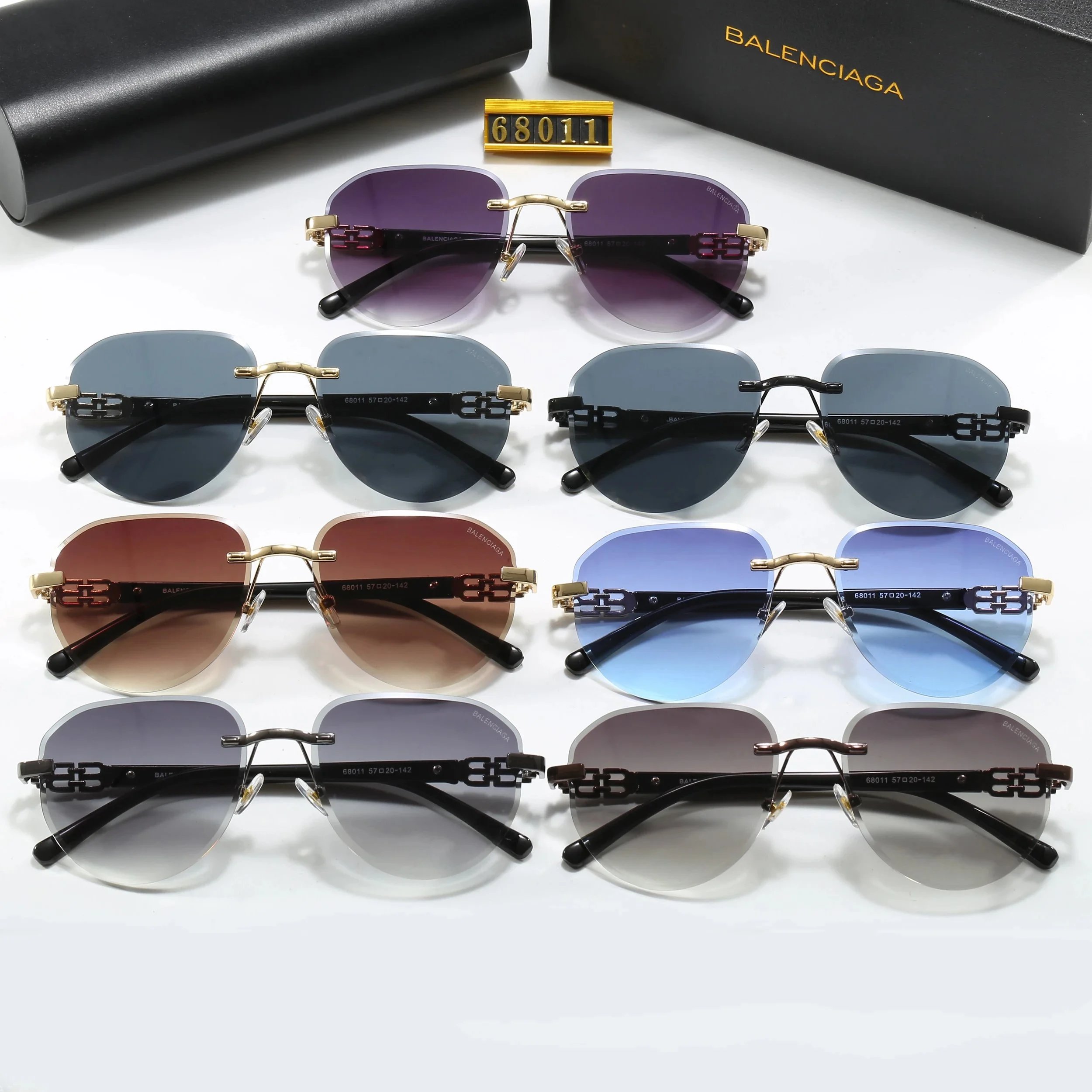 Balenciaga Rimless Gradient Purple Sunglasses - 3