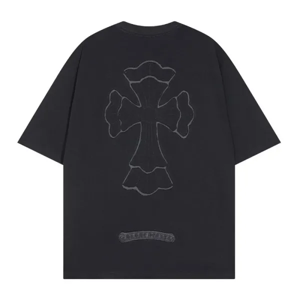 Off-White Cross Motif Embroidered Black T-Shirt - 14