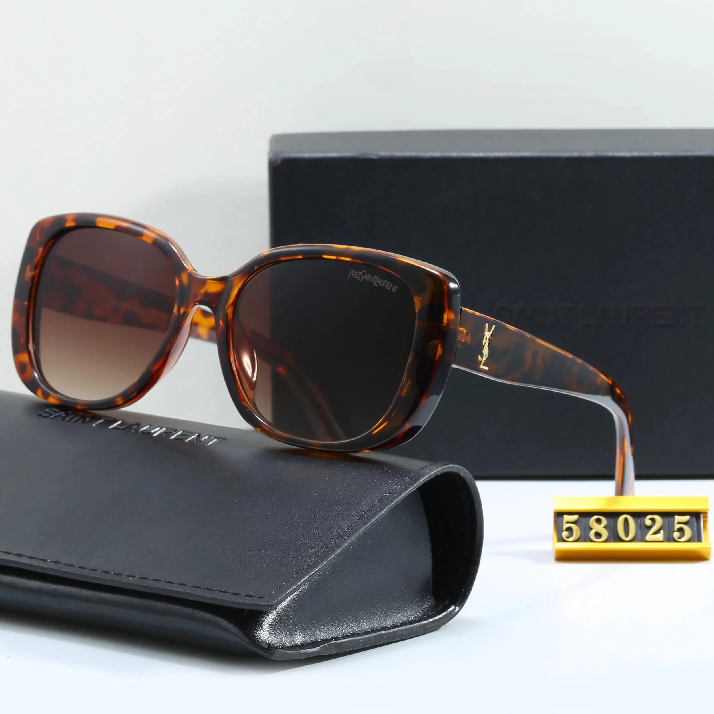 Saint Laurent Square Tortoiseshell Sunglasses - 10
