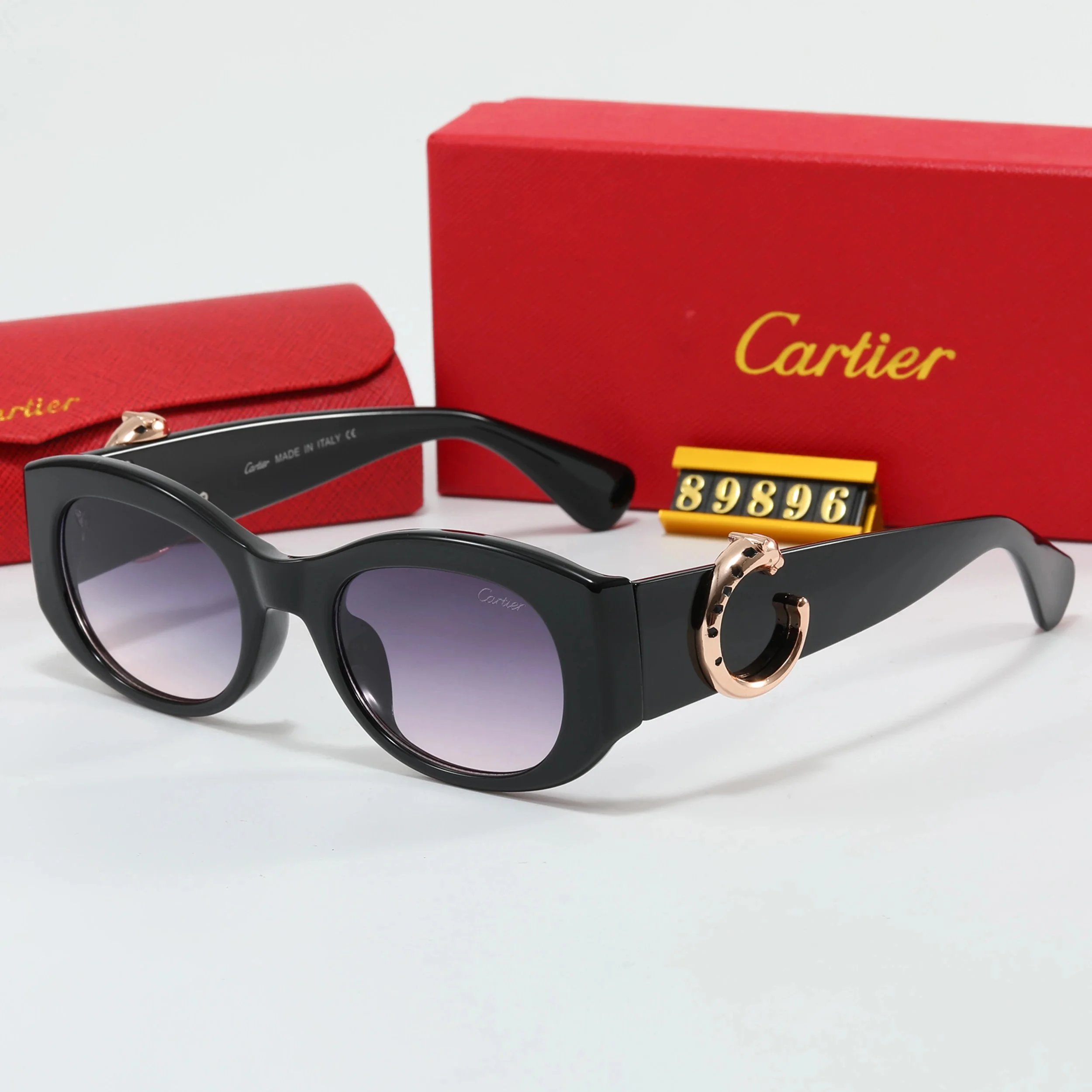 Design Rimless Square Sunglasses with Gold Accents Black - 4