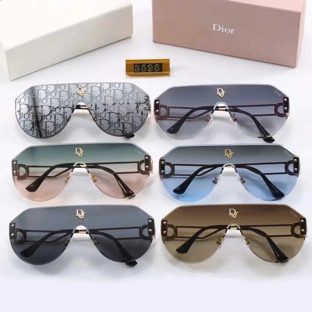 Dior Square Rimless Sunglasses Gray Gold - 2