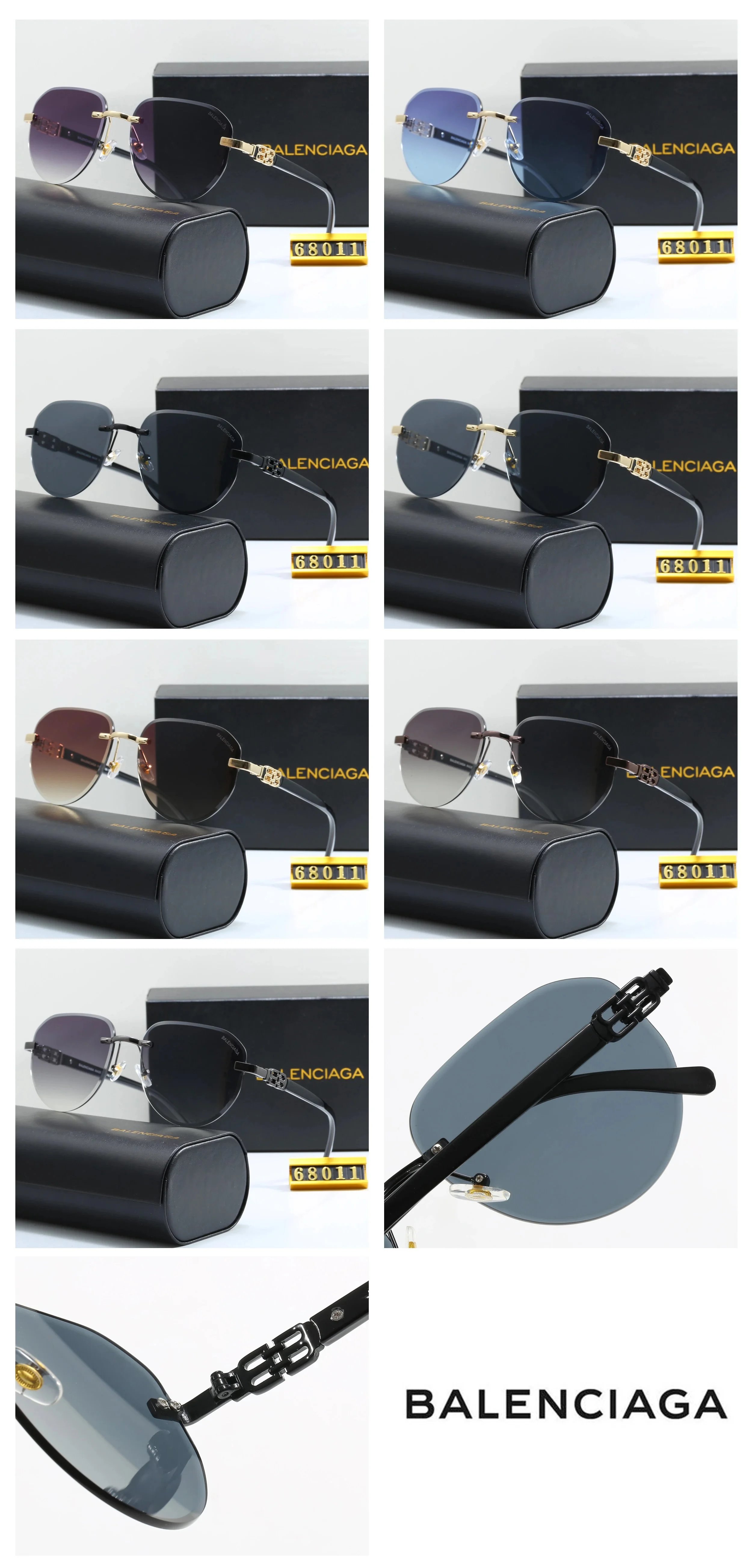 Balenciaga Rimless Gradient Purple Sunglasses - 2