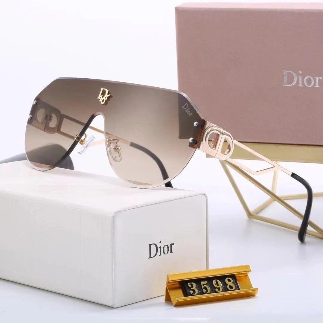 Dior Square Rimless Sunglasses Gray Gold - 8