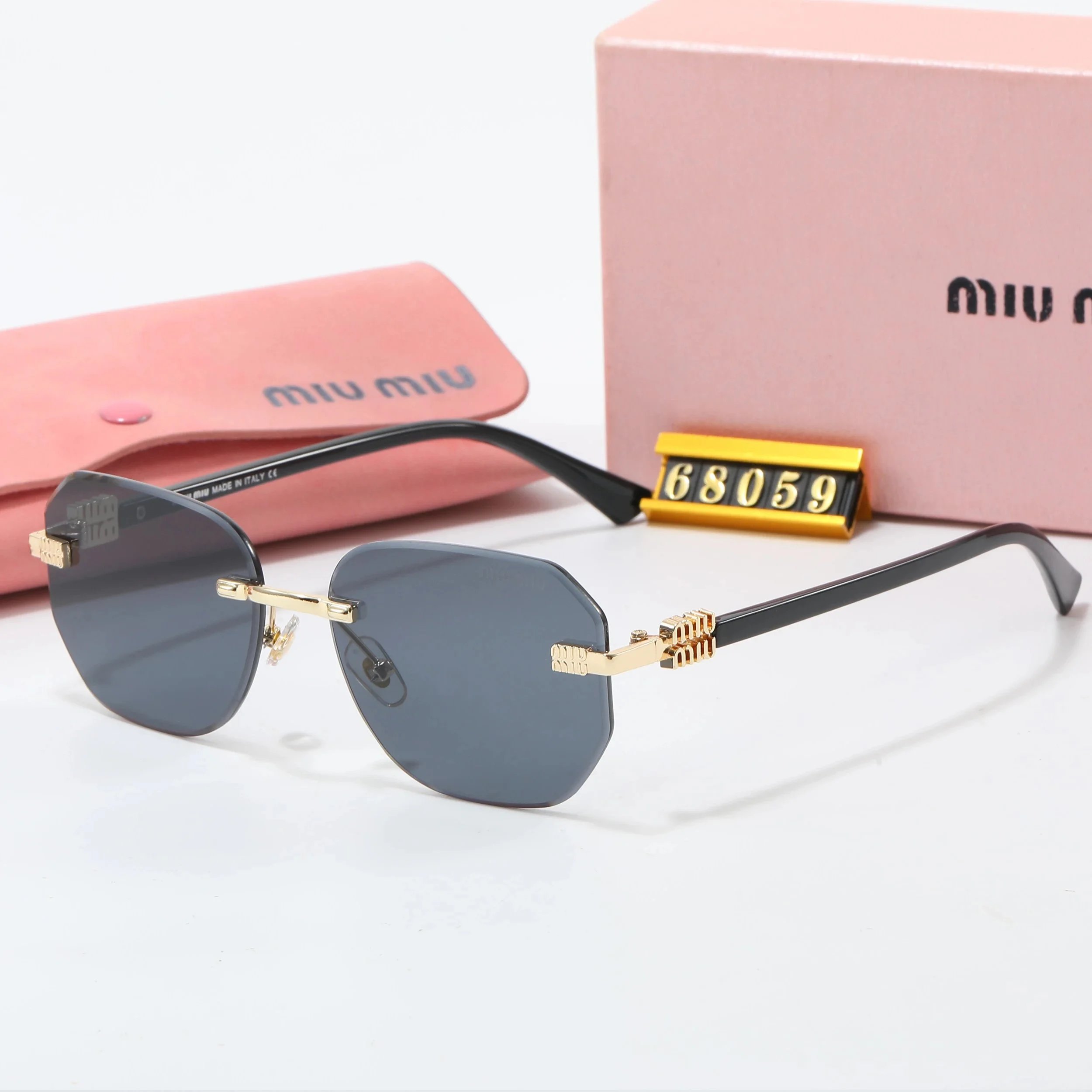 Miu Miu MM68051 Gradient Purple Rimless Sunglasses Eyewear - 4