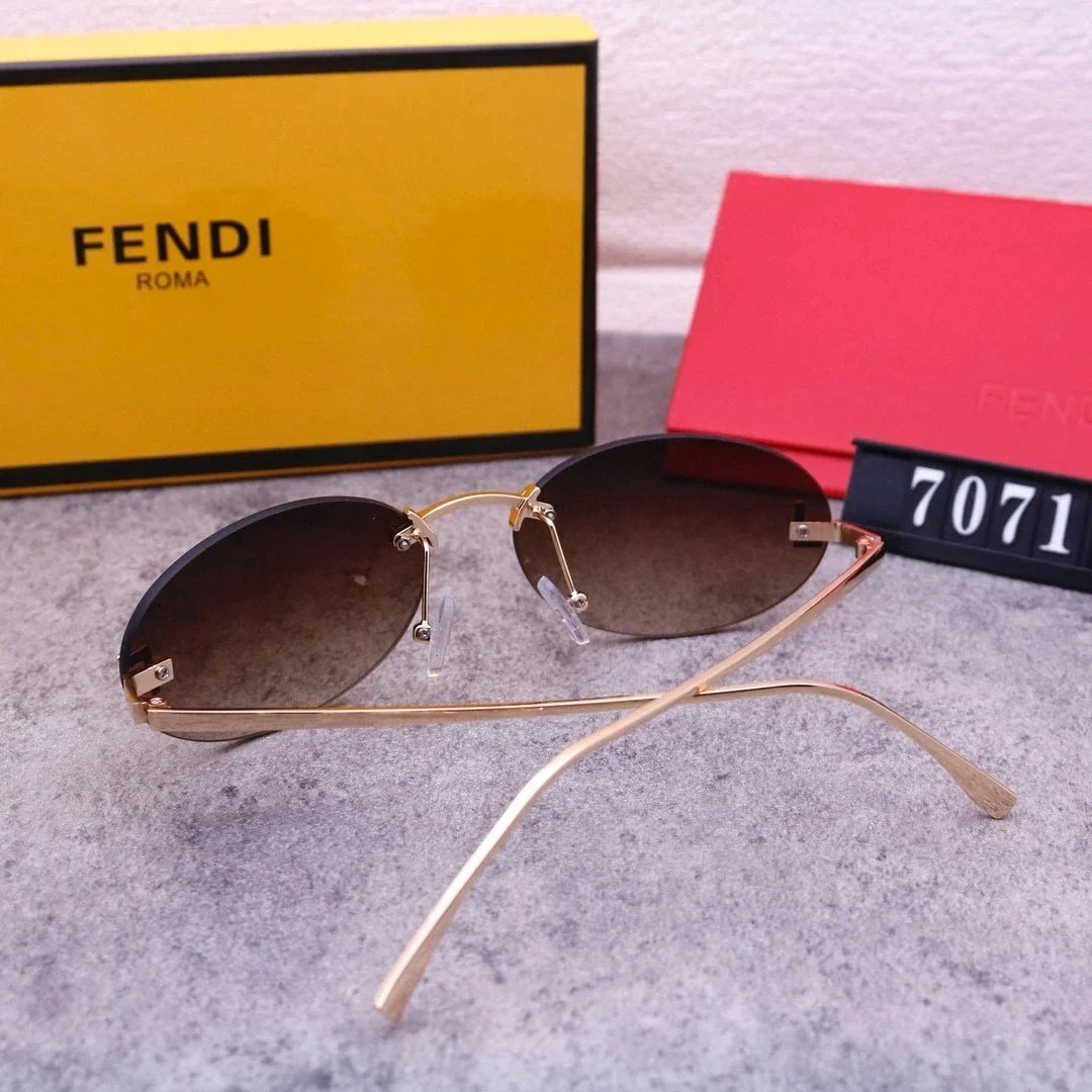 Fendi Square Frame Yellow Lens Sunglasses - 4