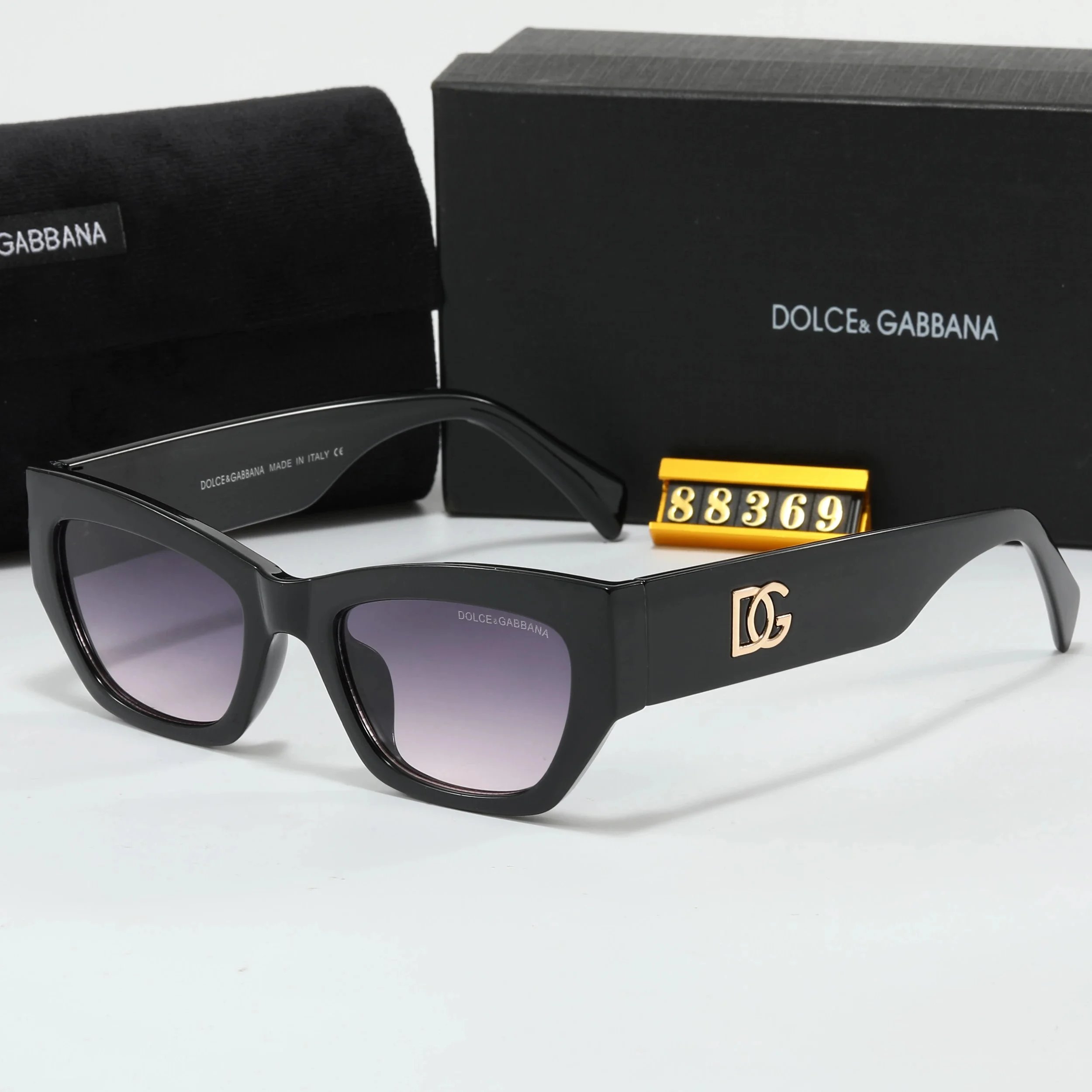 Dolce & Gabbana DG Logo Black Gradient Lens Sunglasses - 9