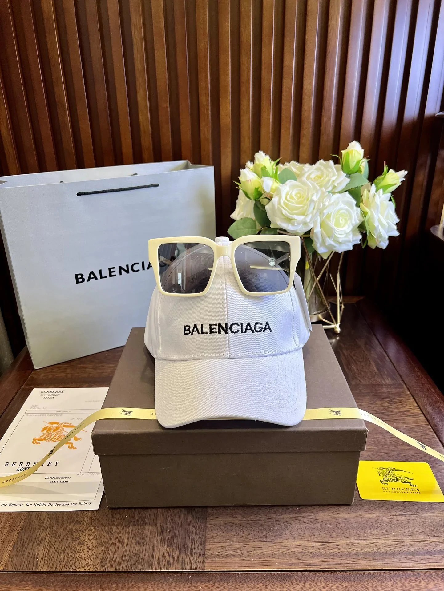 Celine Triomphe Logo Baseball Cap Beige with Sunglasses - 16