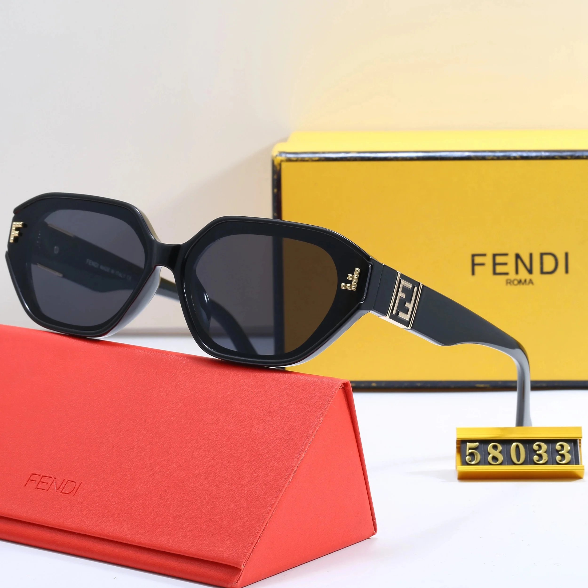 Fendi Shield Sunglasses Pink Gradient Mirror Lens Gold Frame - 6