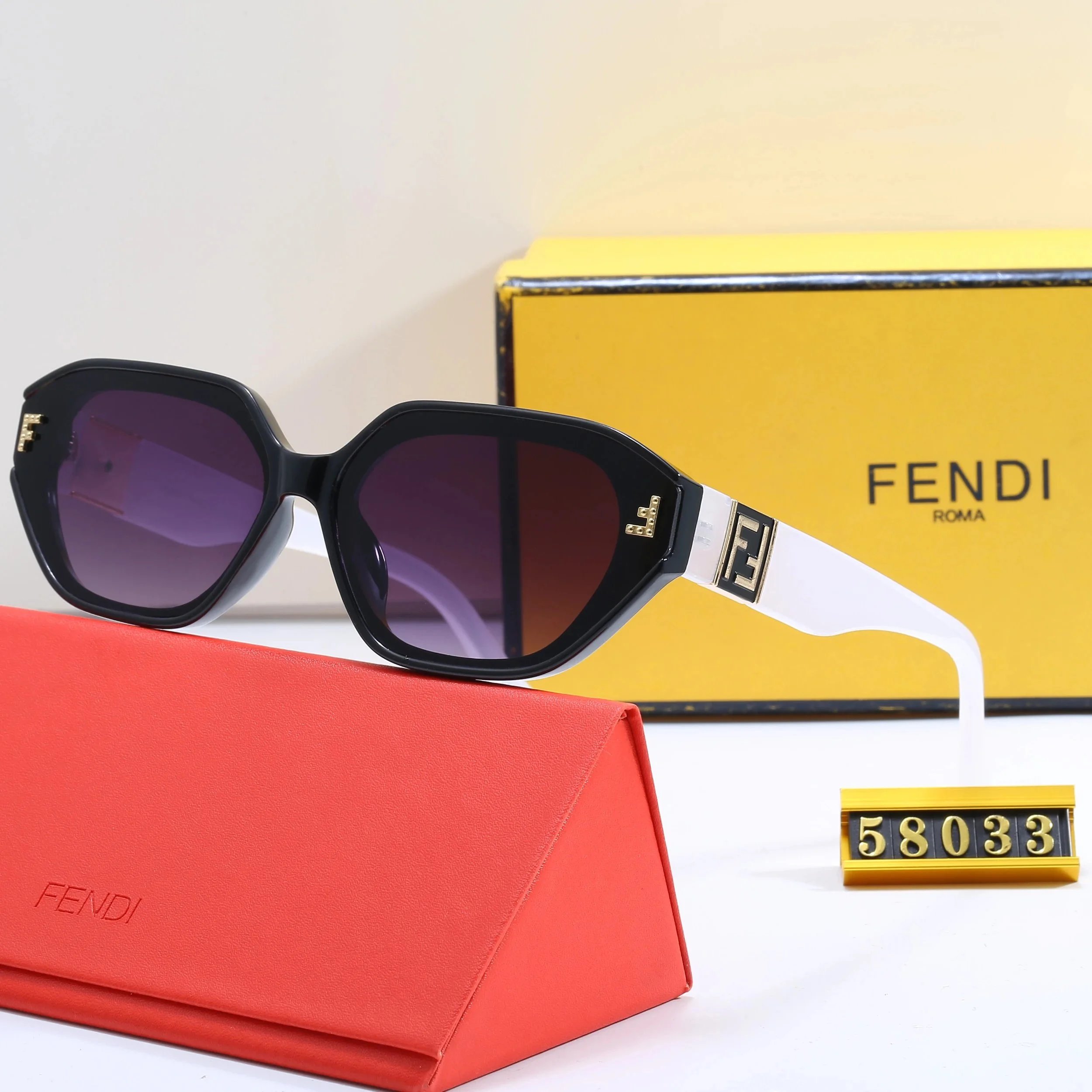 Fendi Shield Sunglasses Pink Gradient Mirror Lens Gold Frame - 8