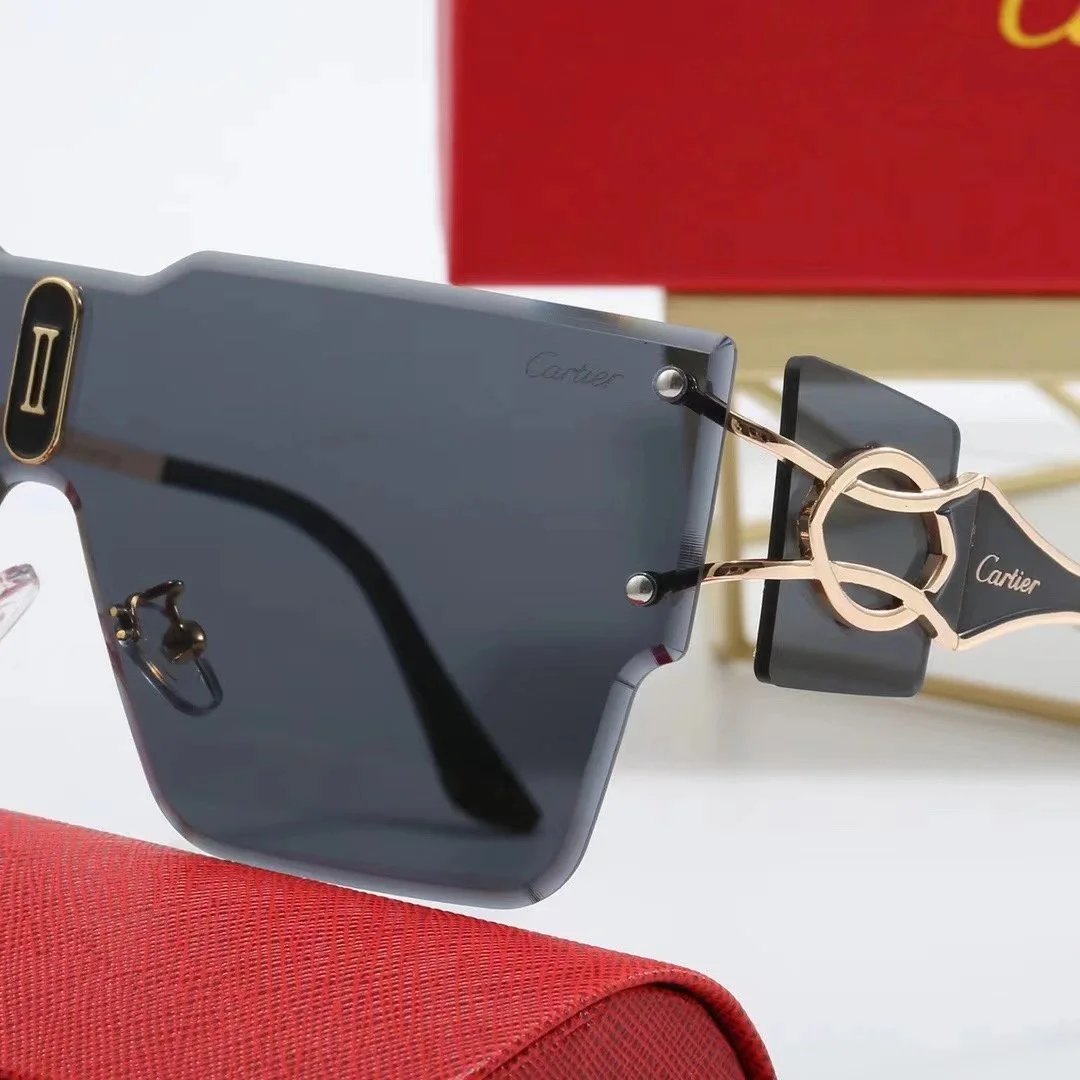 Cartier Round Gold-Tone Gradient Brown Sunglasses - 5