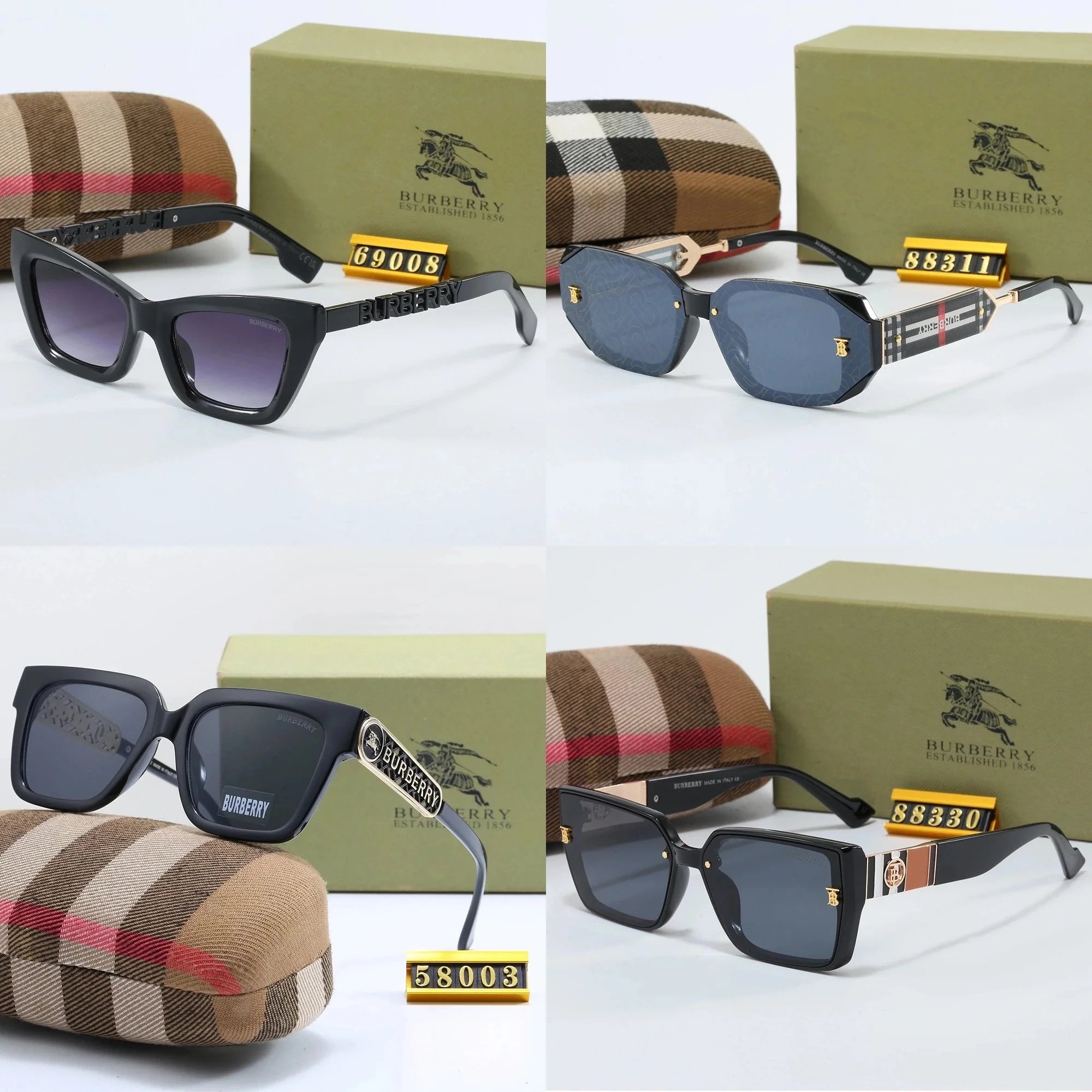 Burberry Check Detail Square Sunglasses