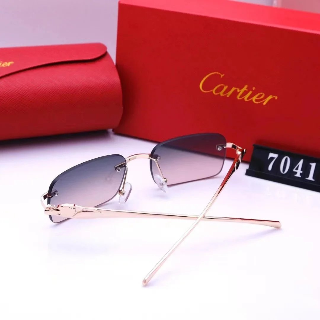 Cartier Sunglasses Rimless Gradient Gray Gold Frame - 4