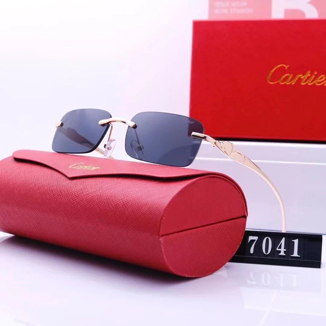 Cartier Sunglasses Rimless Gradient Gray Gold Frame - 6