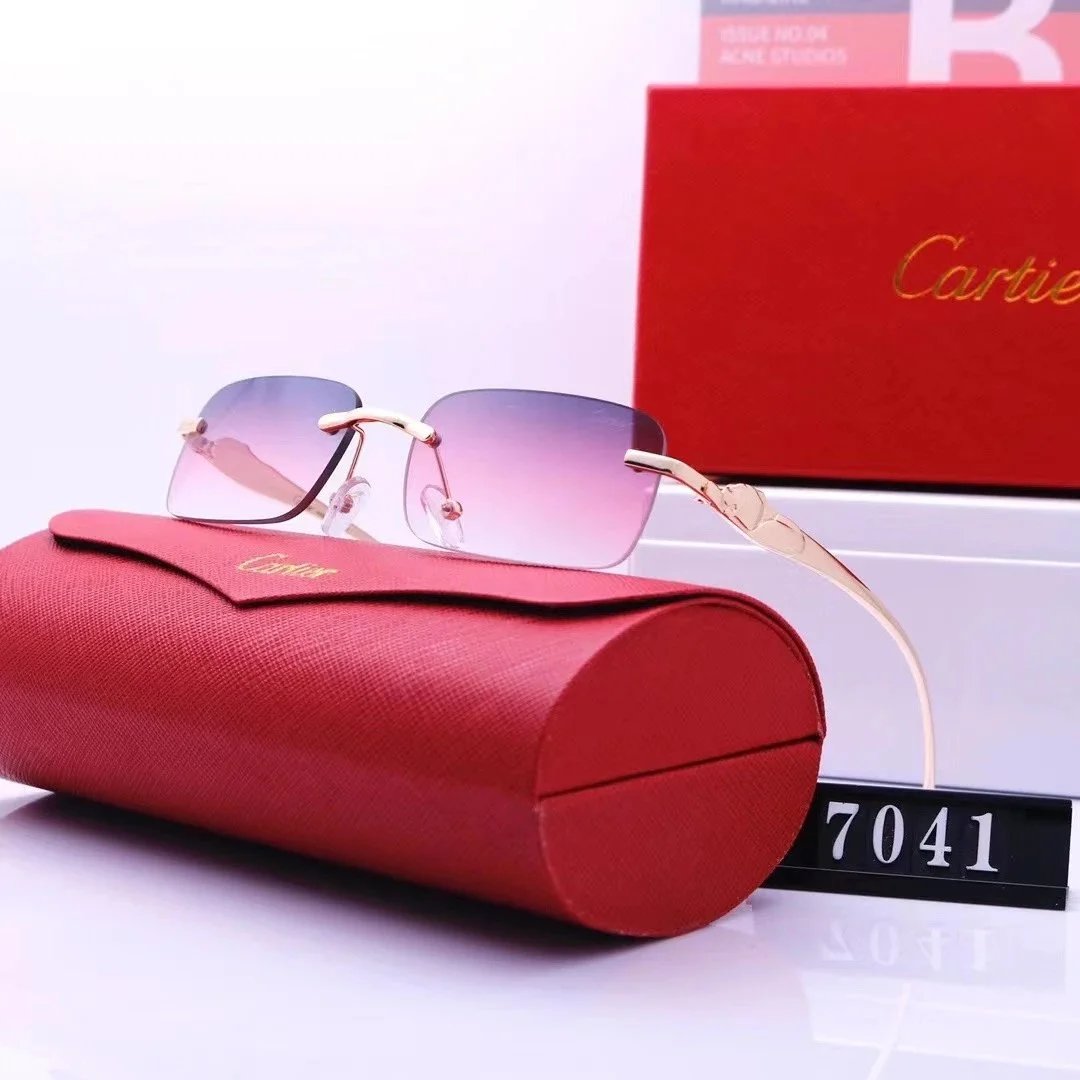 Cartier Sunglasses Rimless Gradient Gray Gold Frame - 9