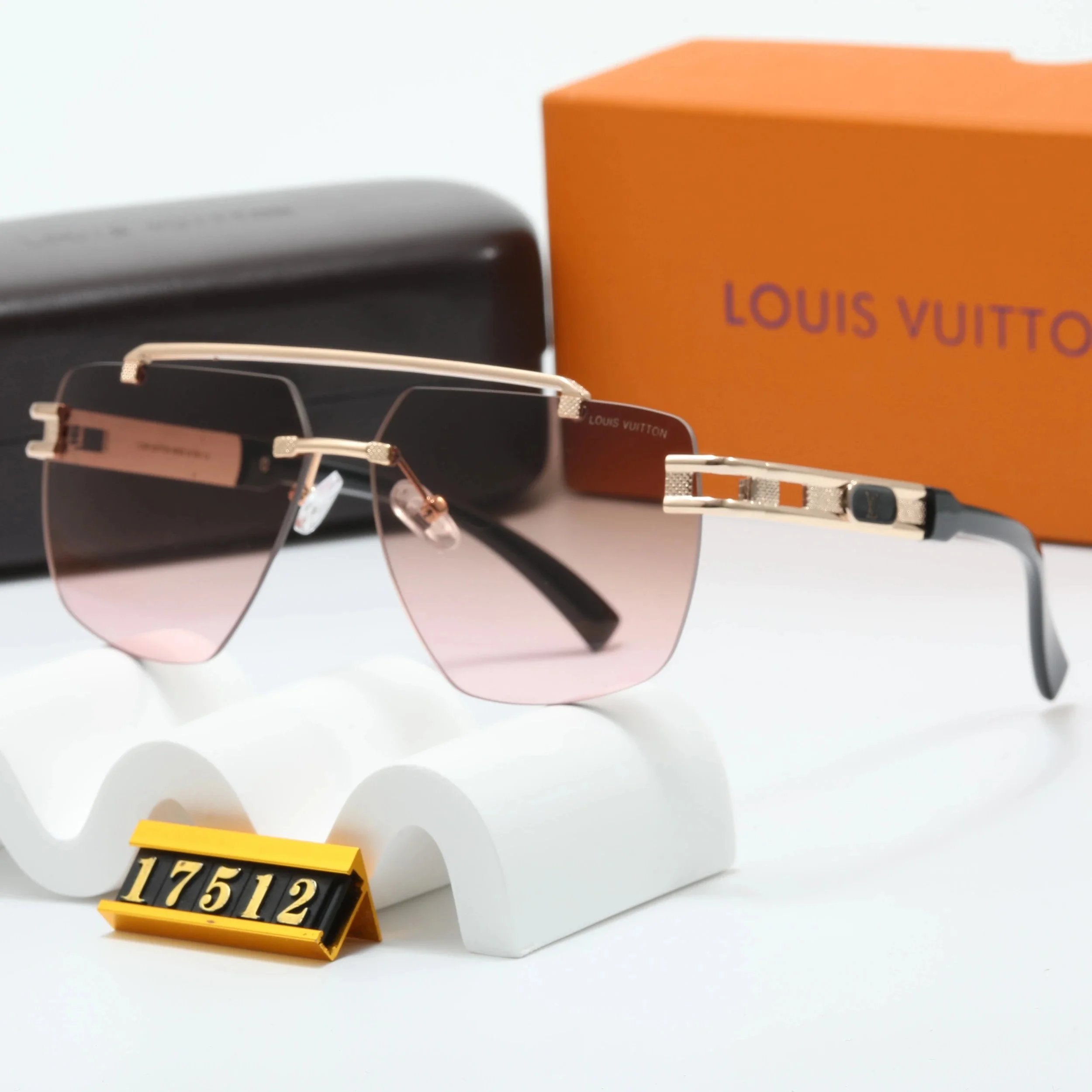 Louis Vuitton Shield Sunglasses Gradient Purple Gold Frame - 5