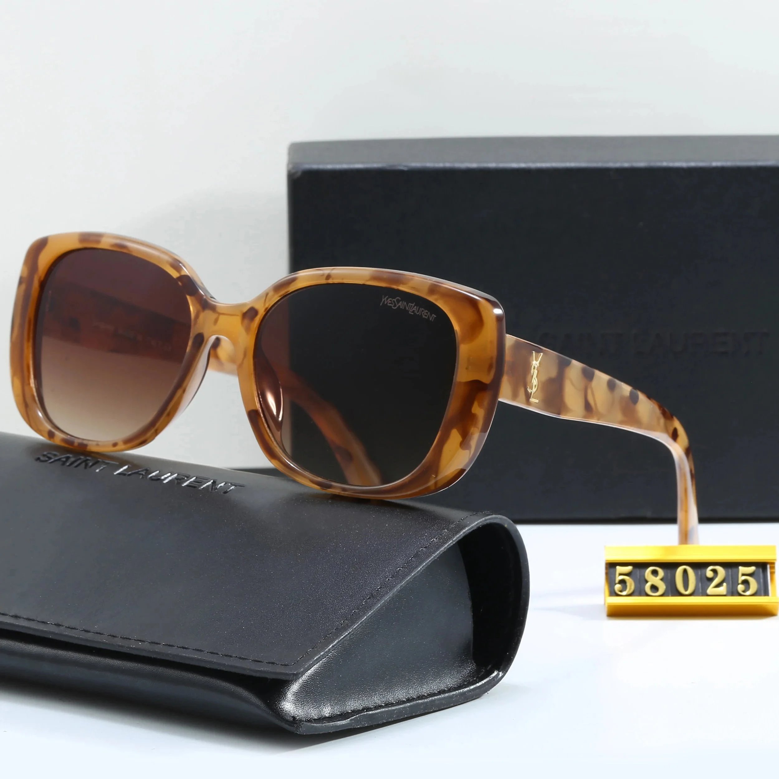Saint Laurent Square Tortoiseshell Sunglasses - 6