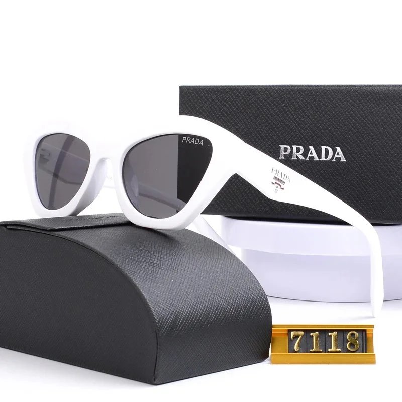 Prada Printed Acetate Oversized Sunglasses White Multicolor - 12