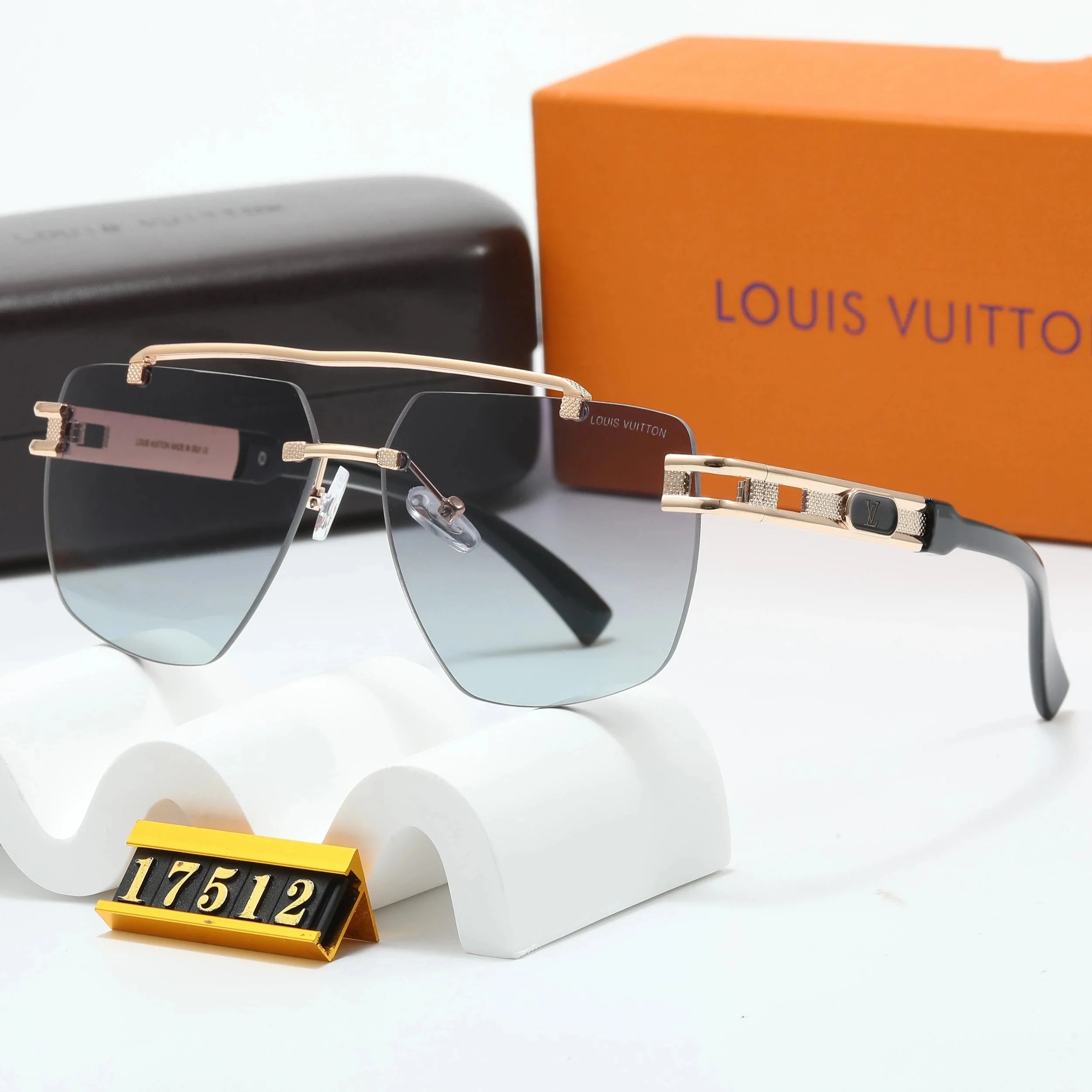 Louis Vuitton Shield Sunglasses Gradient Purple Gold Frame - 8