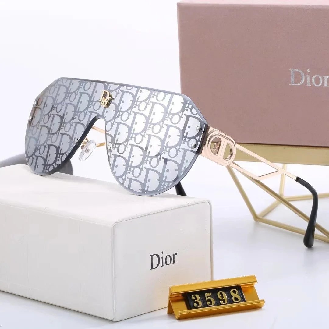 Dior Square Rimless Sunglasses Gray Gold - 7