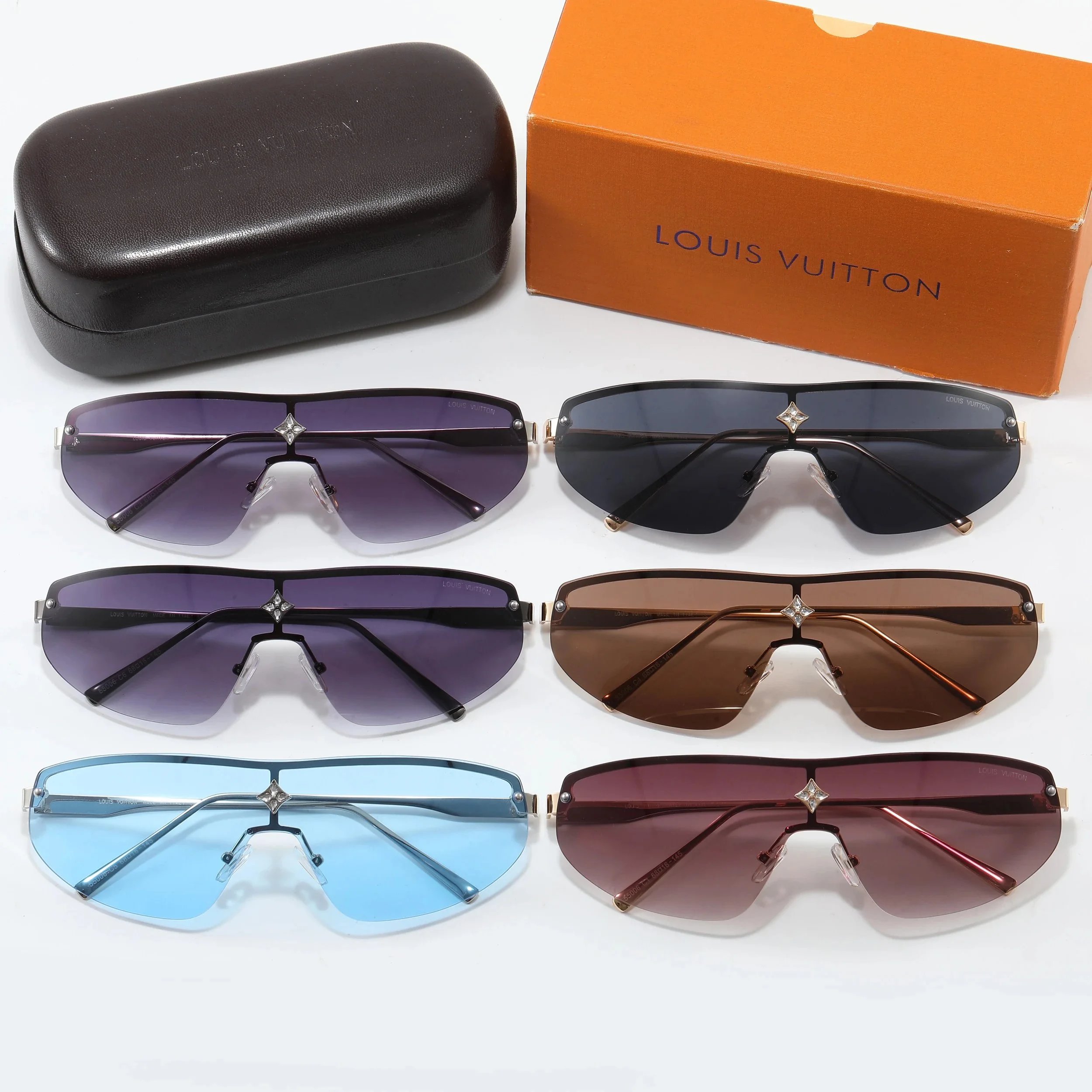Louis Vuitton Shield Sunglasses Gold Frame Gradient Lens Sunglasses - 3