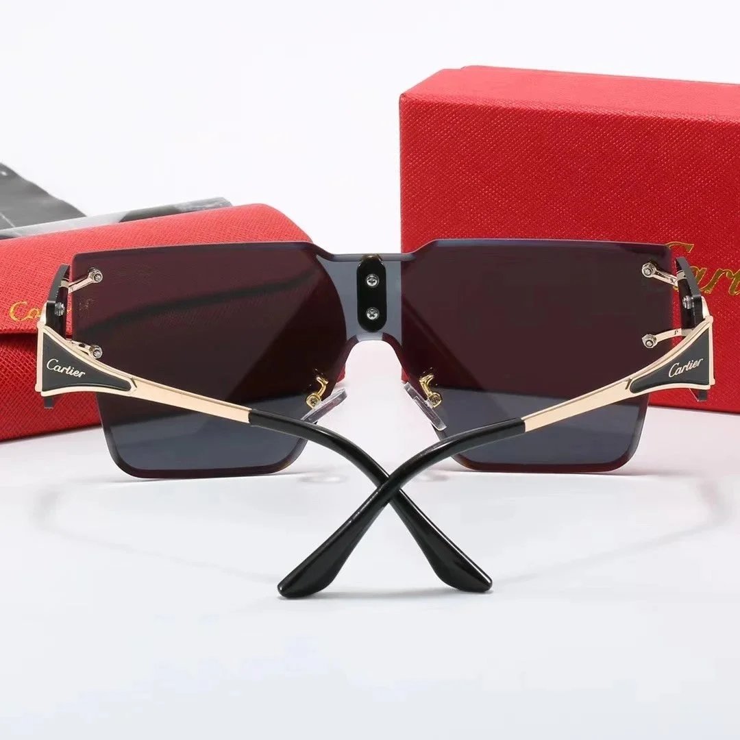 Cartier Round Gold-Tone Gradient Brown Sunglasses - 4