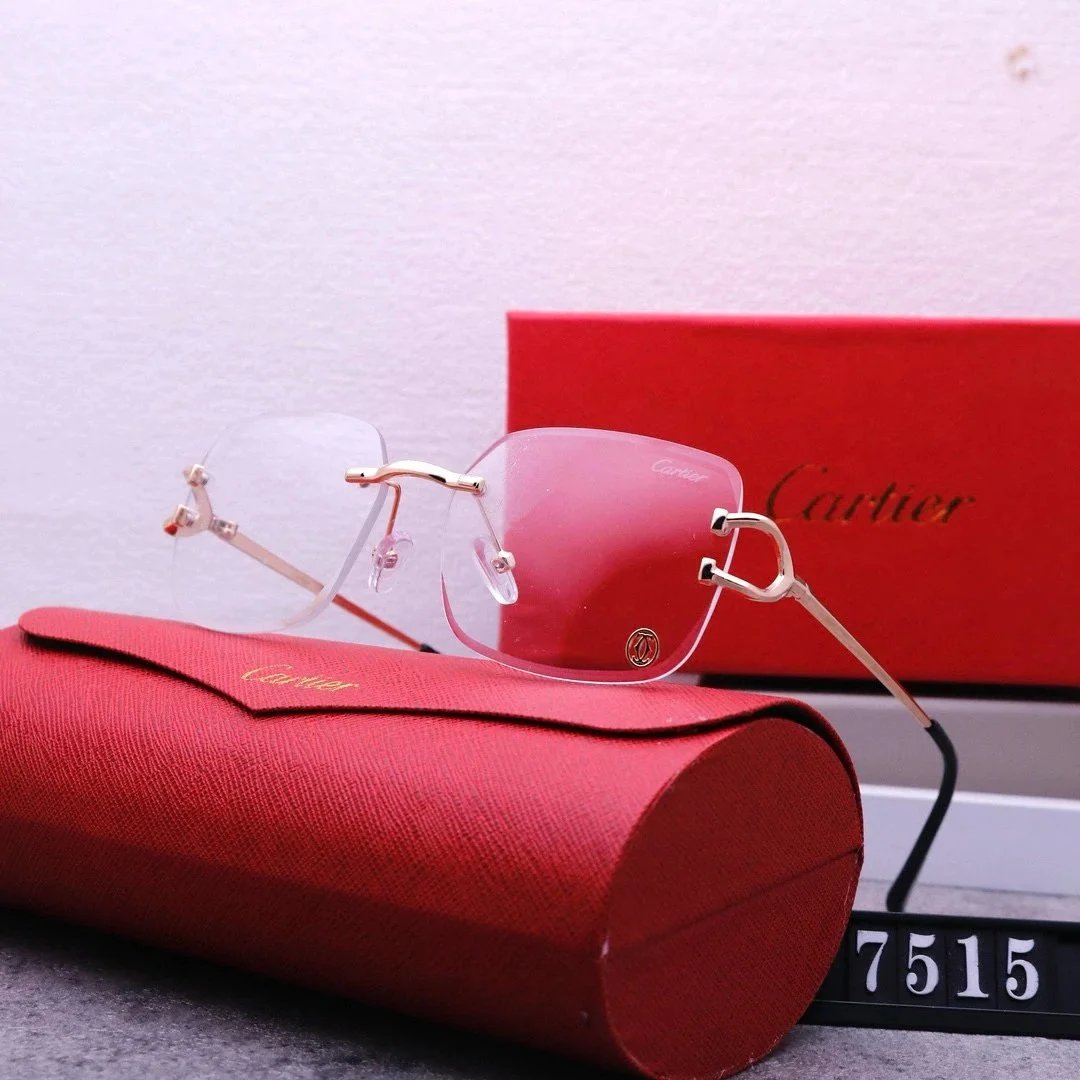 Cartier Santos de Cartier Aviator Gradient Brown Sunglasses Eyewear - 6