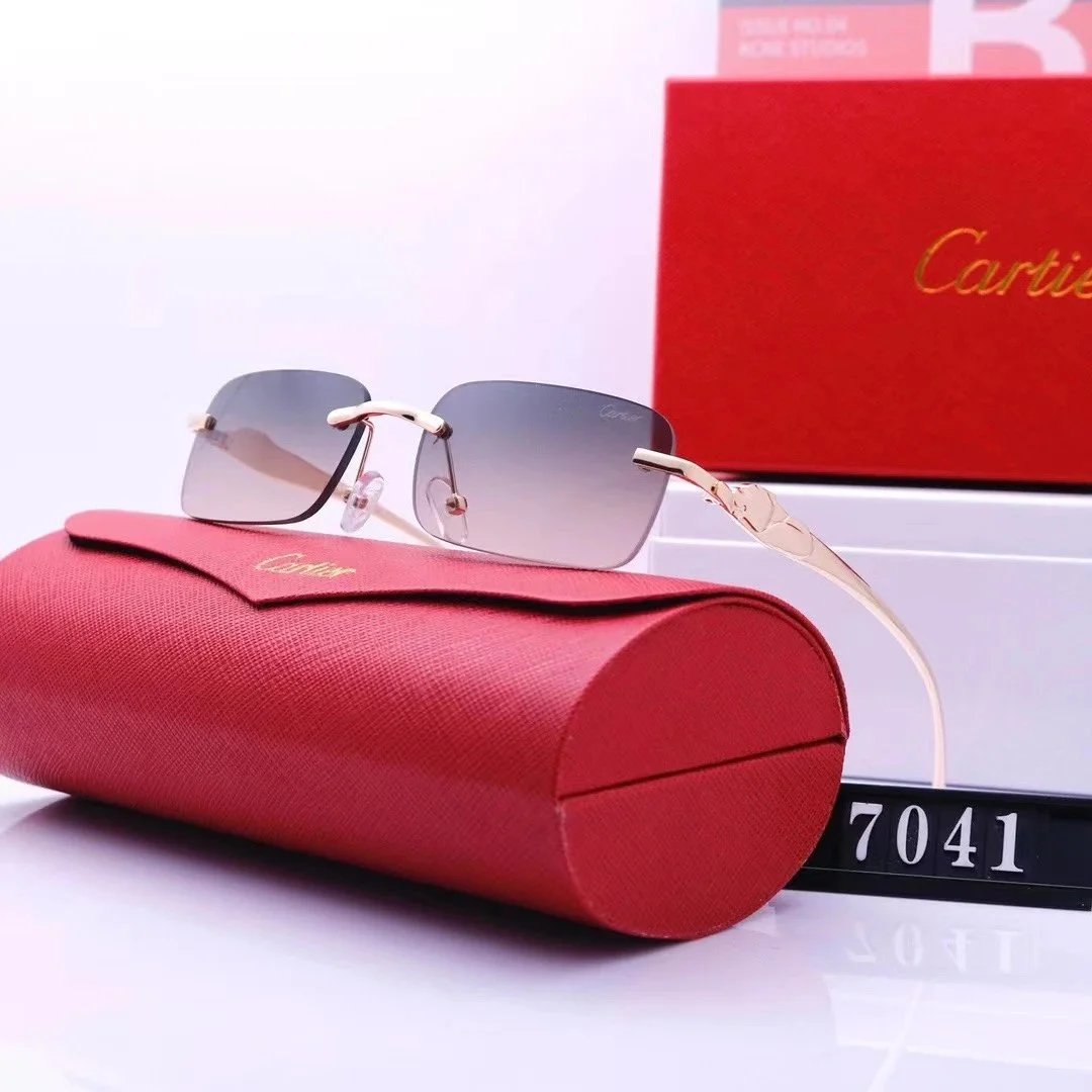 Cartier Sunglasses Rimless Gradient Gray Gold Frame - 8
