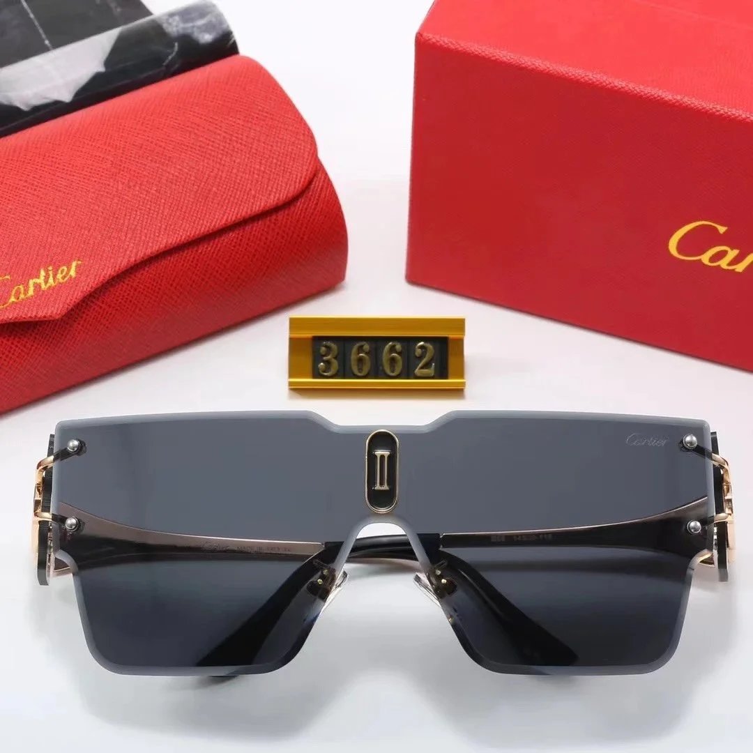 Cartier Round Gold-Tone Gradient Brown Sunglasses - 3