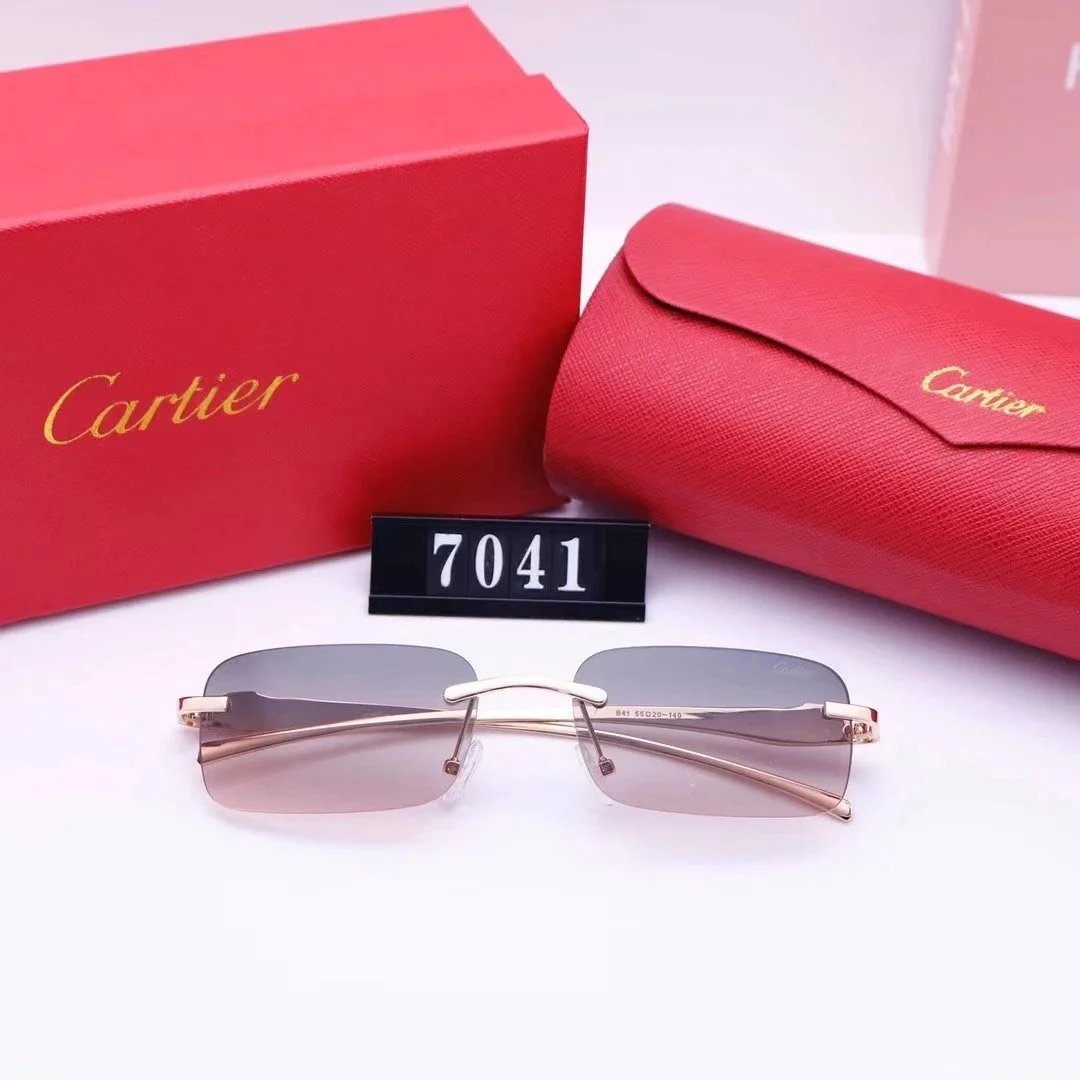 Cartier Sunglasses Rimless Gradient Gray Gold Frame - 3