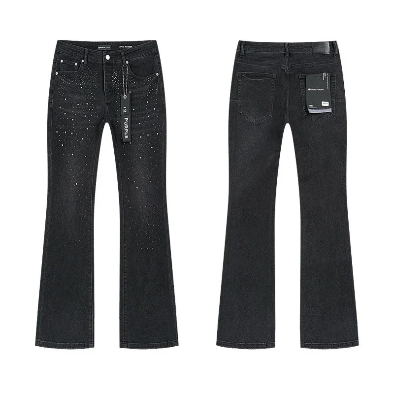 Purple Brand — Splatter-Paint Distressed Straight-Leg Jeans