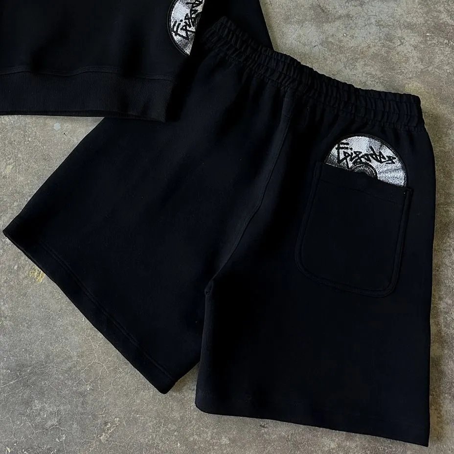 black shorts