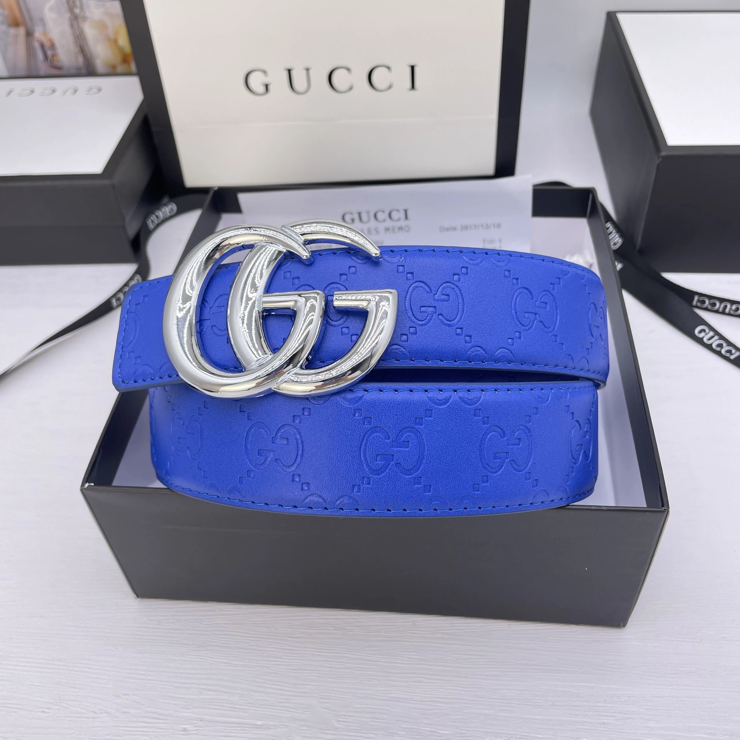 Gucci Belts GG Monogram Belt with Double G Buckle image 2