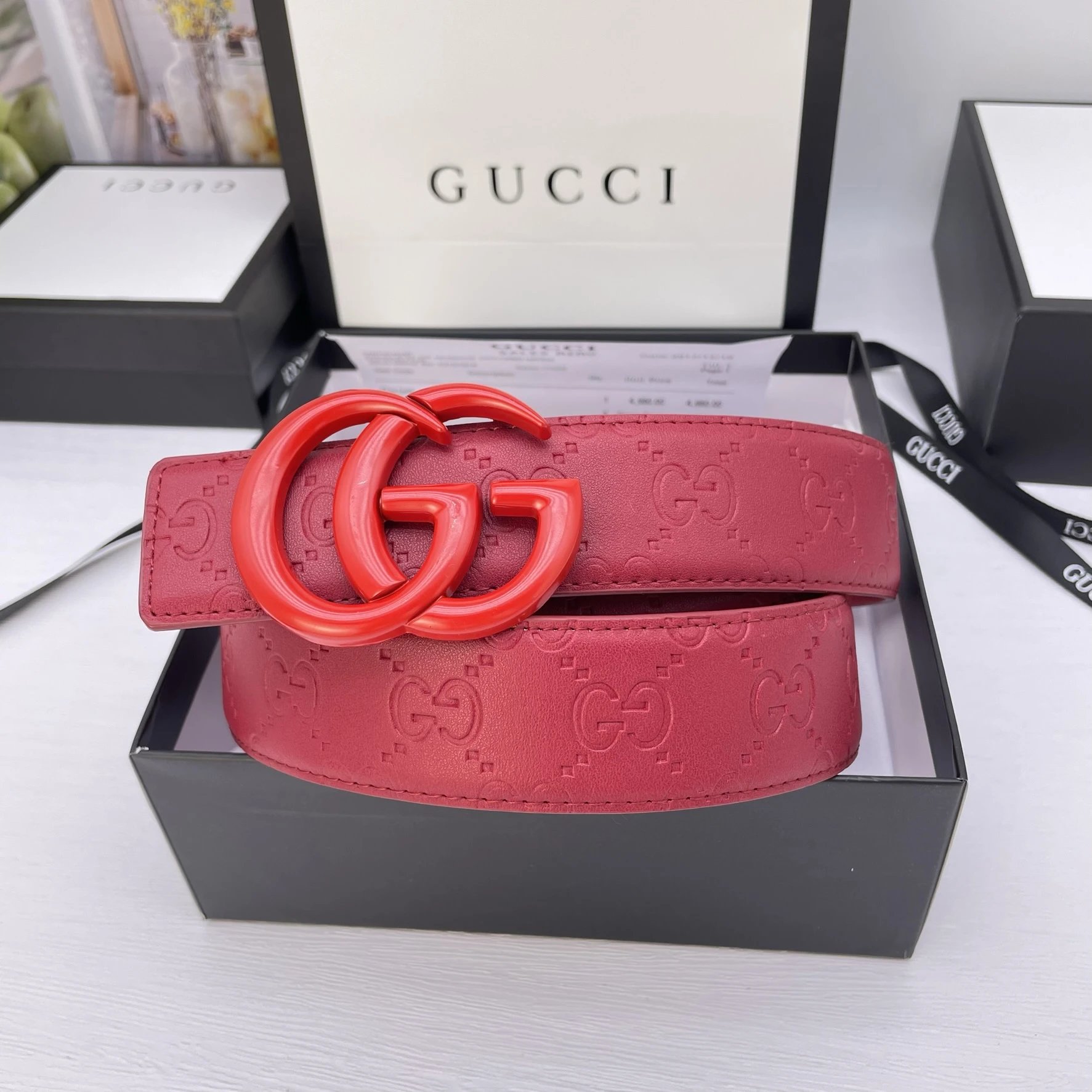 Gucci Belts GG Monogram Belt with Double G Buckle image 3