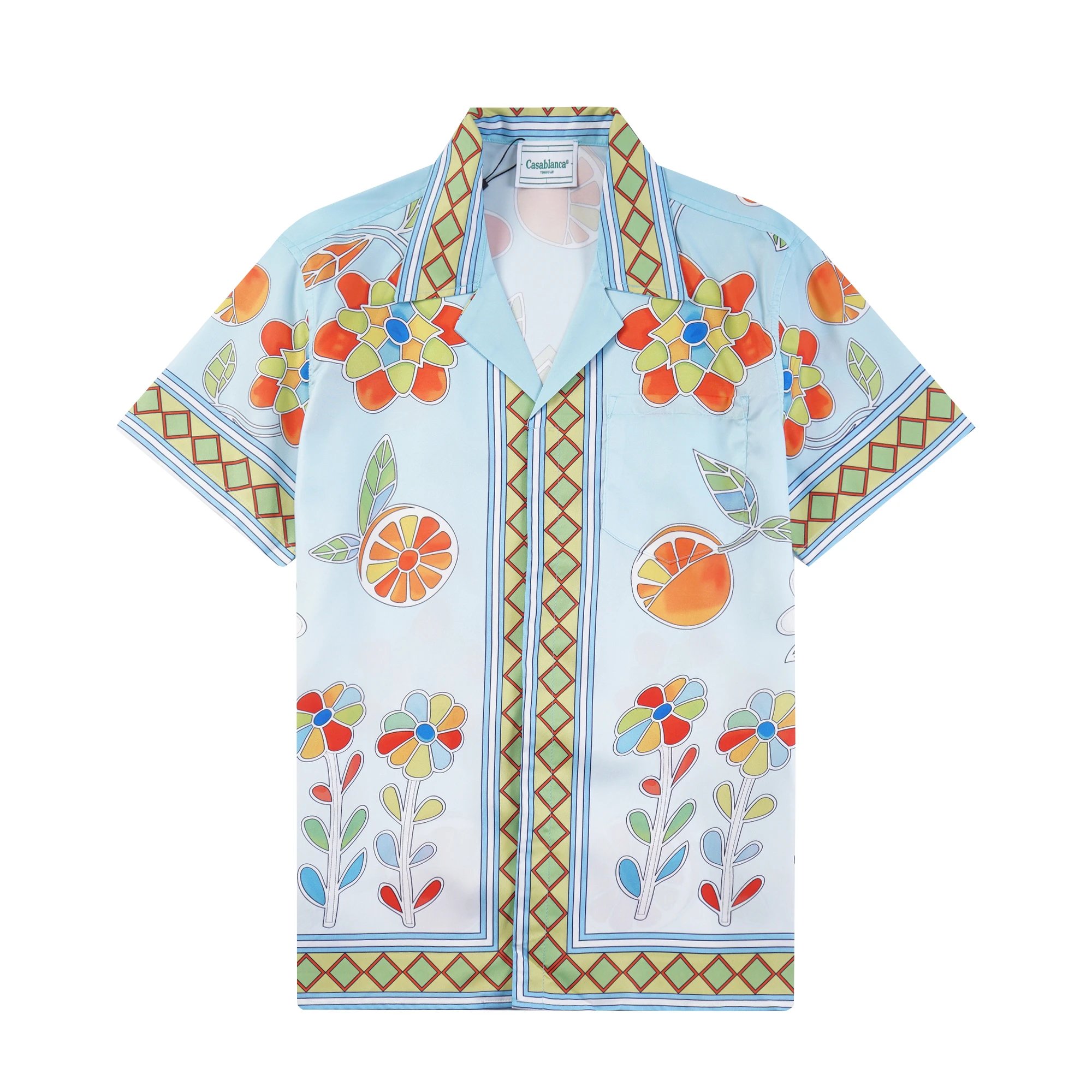 Casablanca Shirts Short-Sleeve Printed Button-Up Shirt — 18
