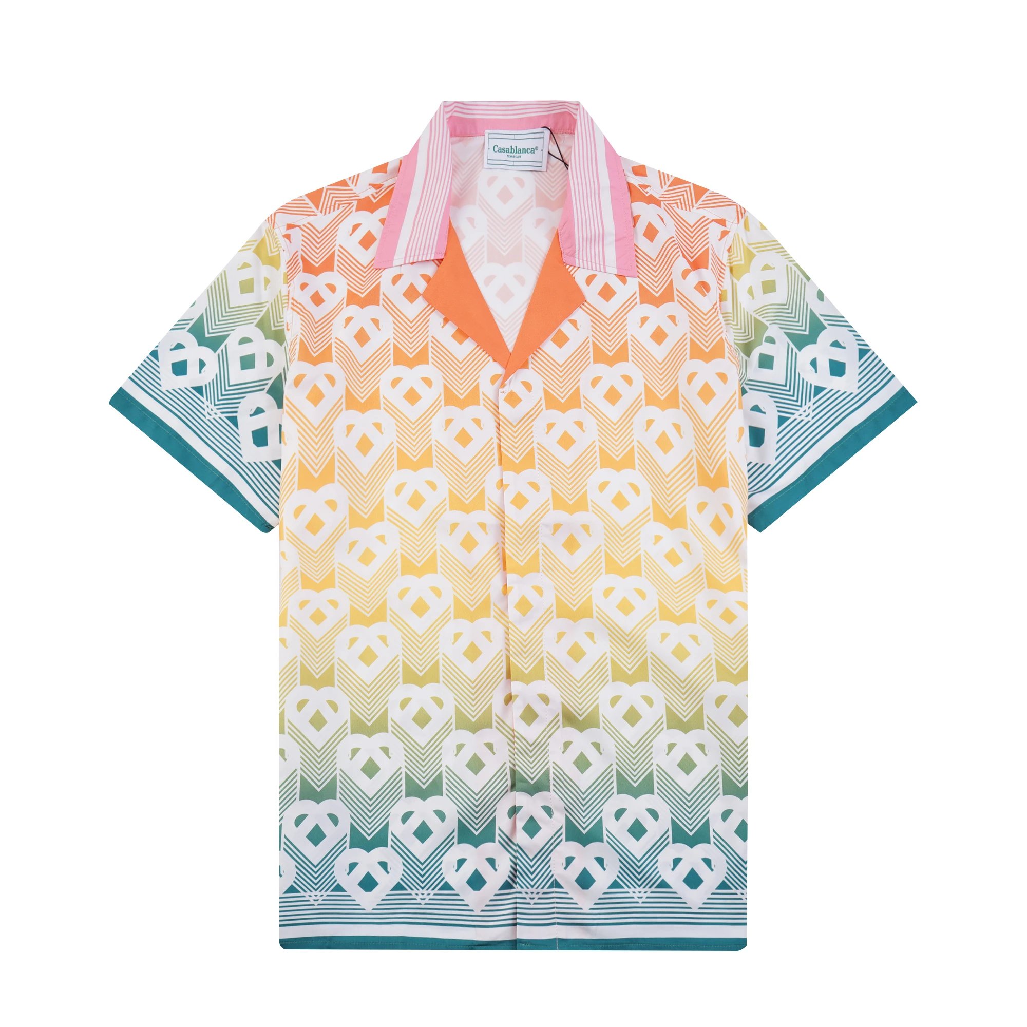 Casablanca Shirts Short-Sleeve Printed Button-Up Shirt — 16