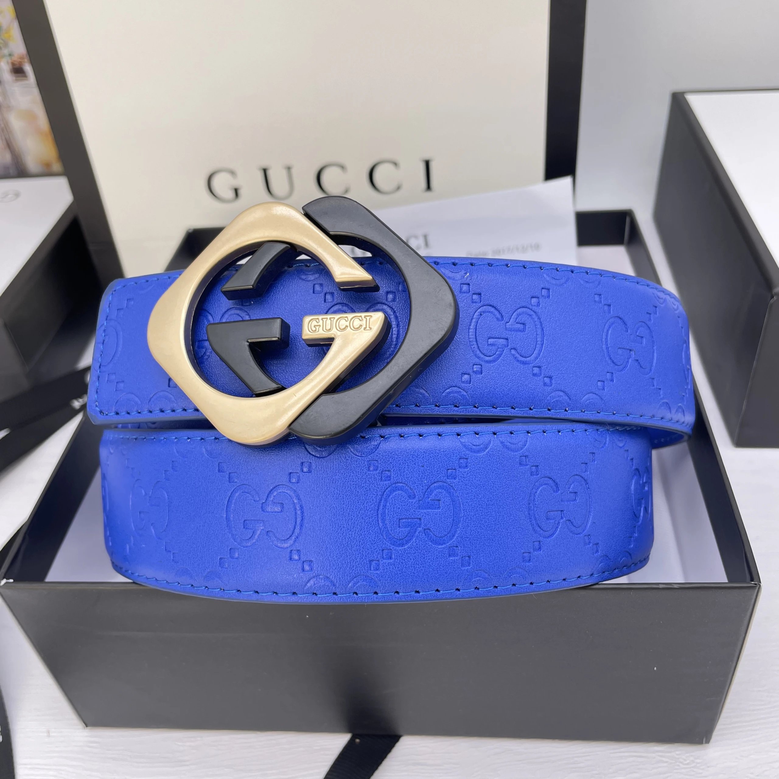 Gucci Belts GG Monogram Belt with Double G Buckle image 4
