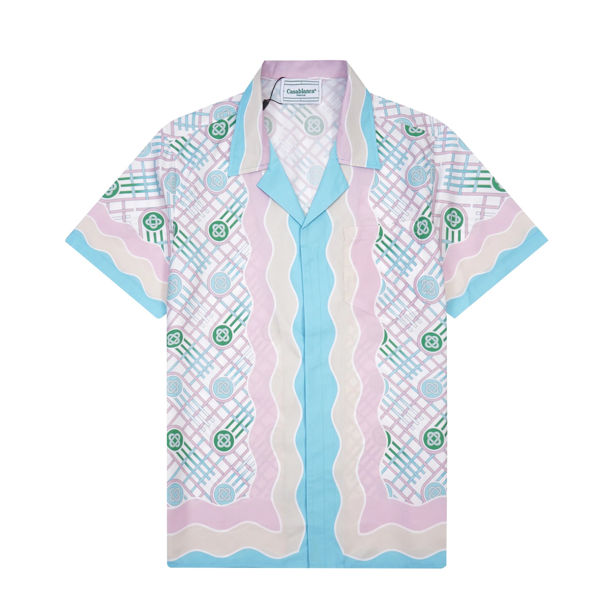 Casablanca Shirts Short-Sleeve Printed Button-Up Shirt — 24