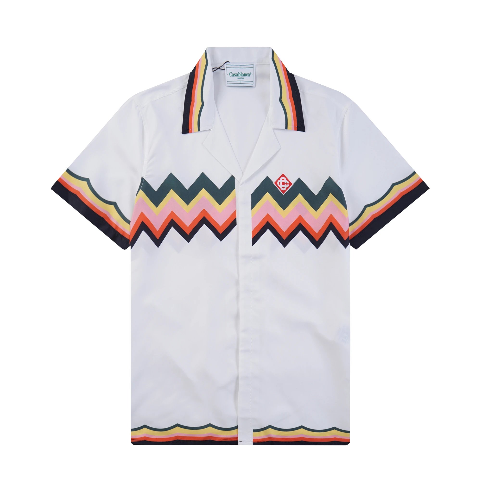 Casablanca Shirts Short-Sleeve Printed Button-Up Shirt — 13