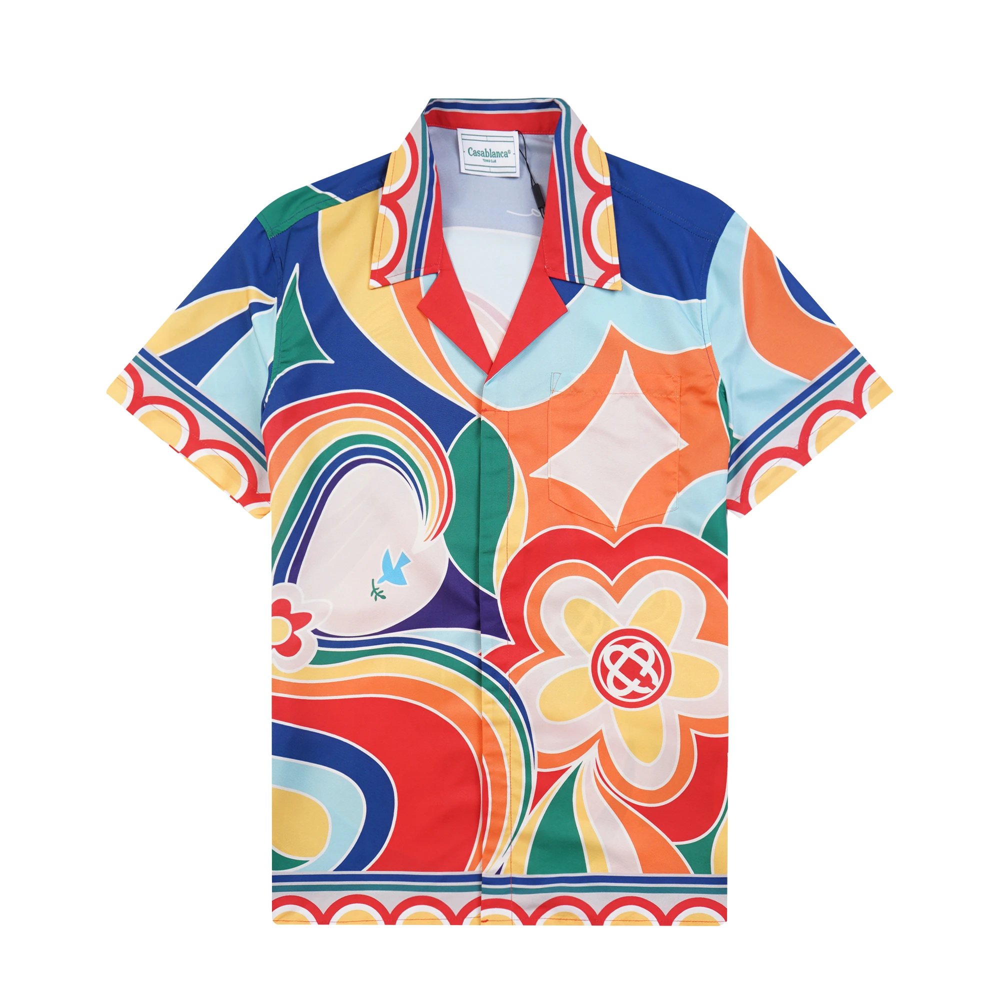 Casablanca Shirts Short-Sleeve Printed Button-Up Shirt — 8