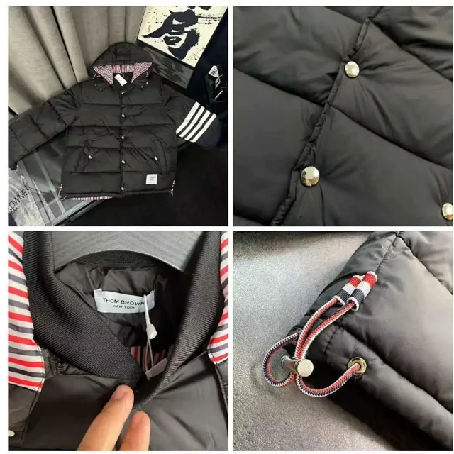 Unbranded Jackets Hooded quilted puffer jacket with four-stripe sleeve product detail image 13