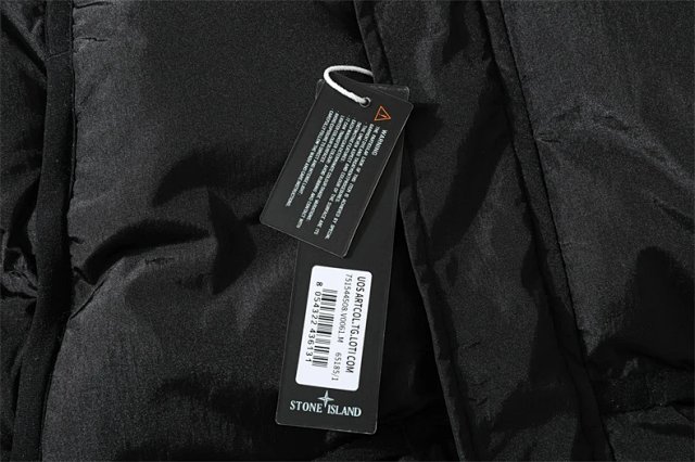 Stone Island Crinkle Reps Down Puffer Jacket Black Coat Medium: seller detail photo 12