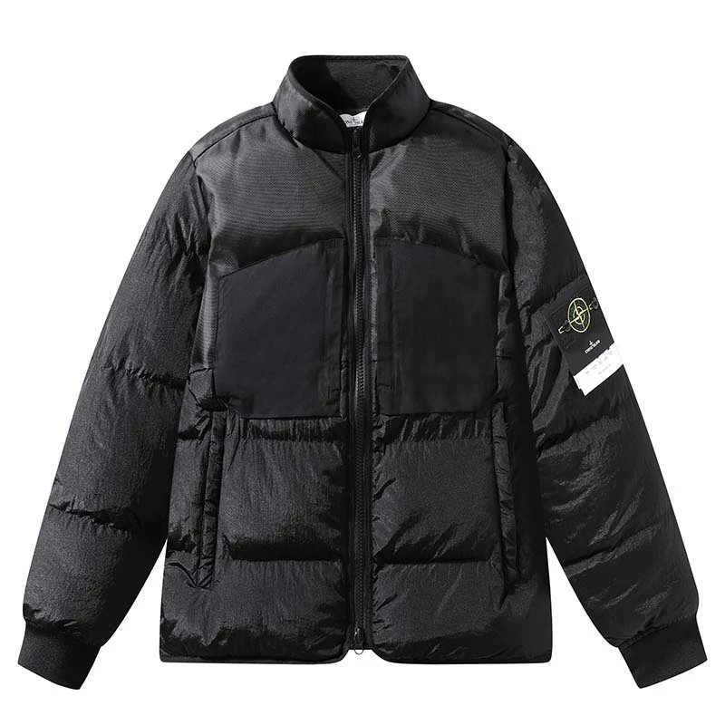 Stone Island Crinkle Reps Down Puffer Jacket Black Coat Medium