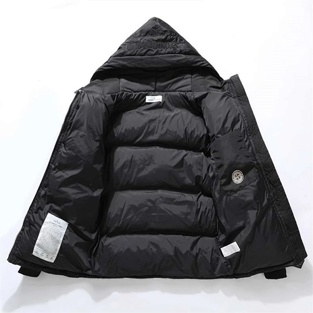 Stone Island Crinkle Reps Down Puffer Jacket Black Coat Medium: seller detail photo 11
