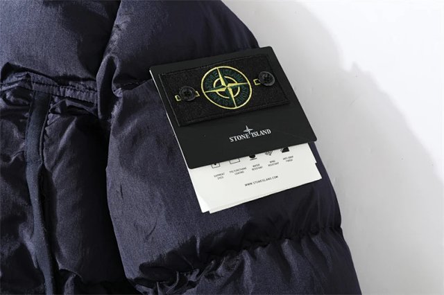 Stone Island Crinkle Reps Down Puffer Jacket Black Coat Medium: seller detail photo 14