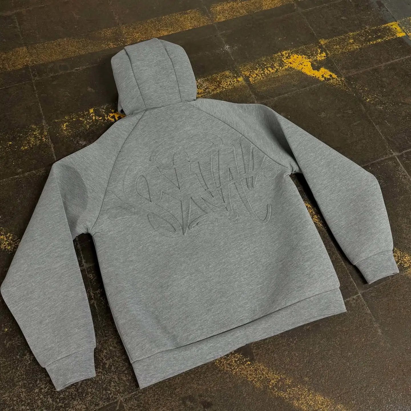 SYNA World Arch Logo Hoodie and Sweatpants Set Black with Neon Green - 14