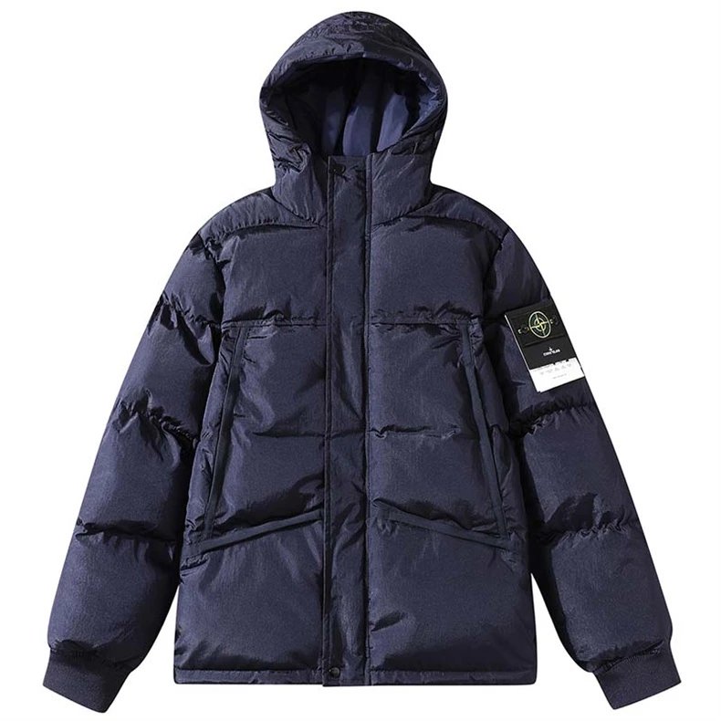 Stone Island Crinkle Reps Down Puffer Jacket Black Coat Medium