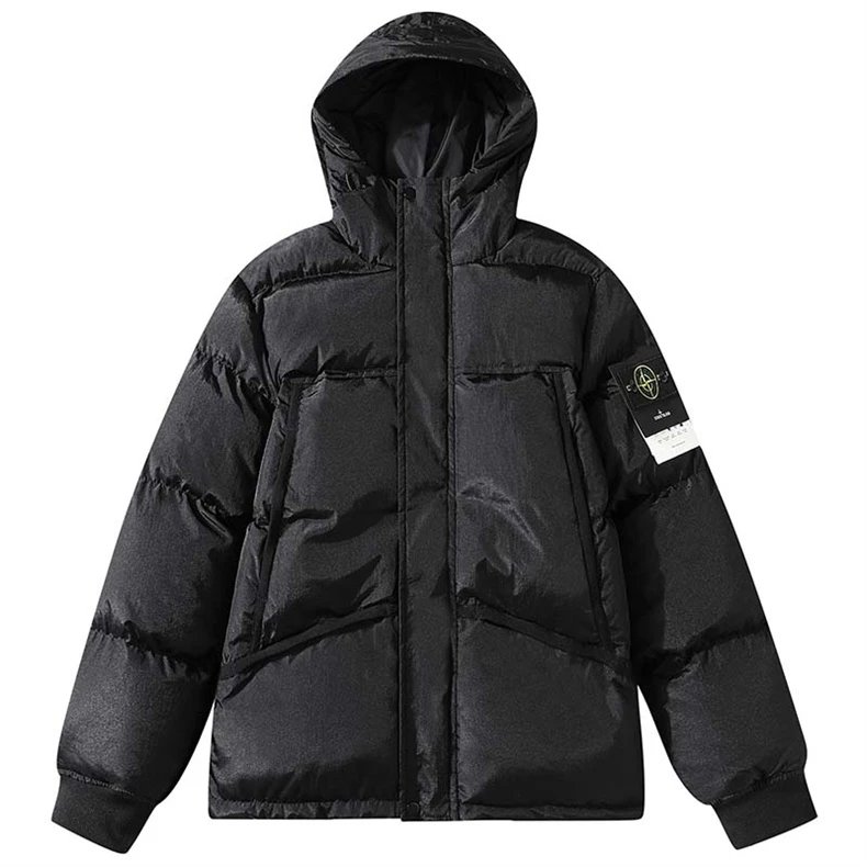 Stone Island Crinkle Reps Down Puffer Jacket Black Coat Medium