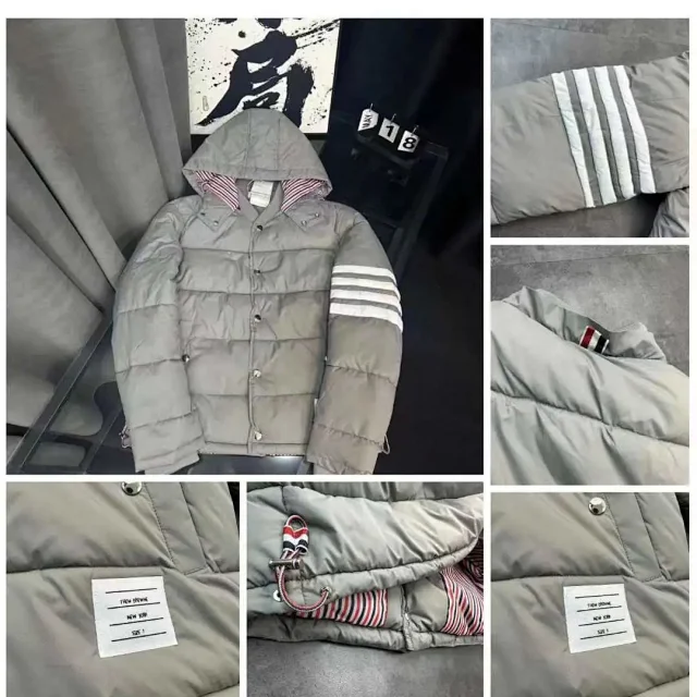 Unbranded Jackets Hooded quilted puffer jacket with four-stripe sleeve product detail image 14